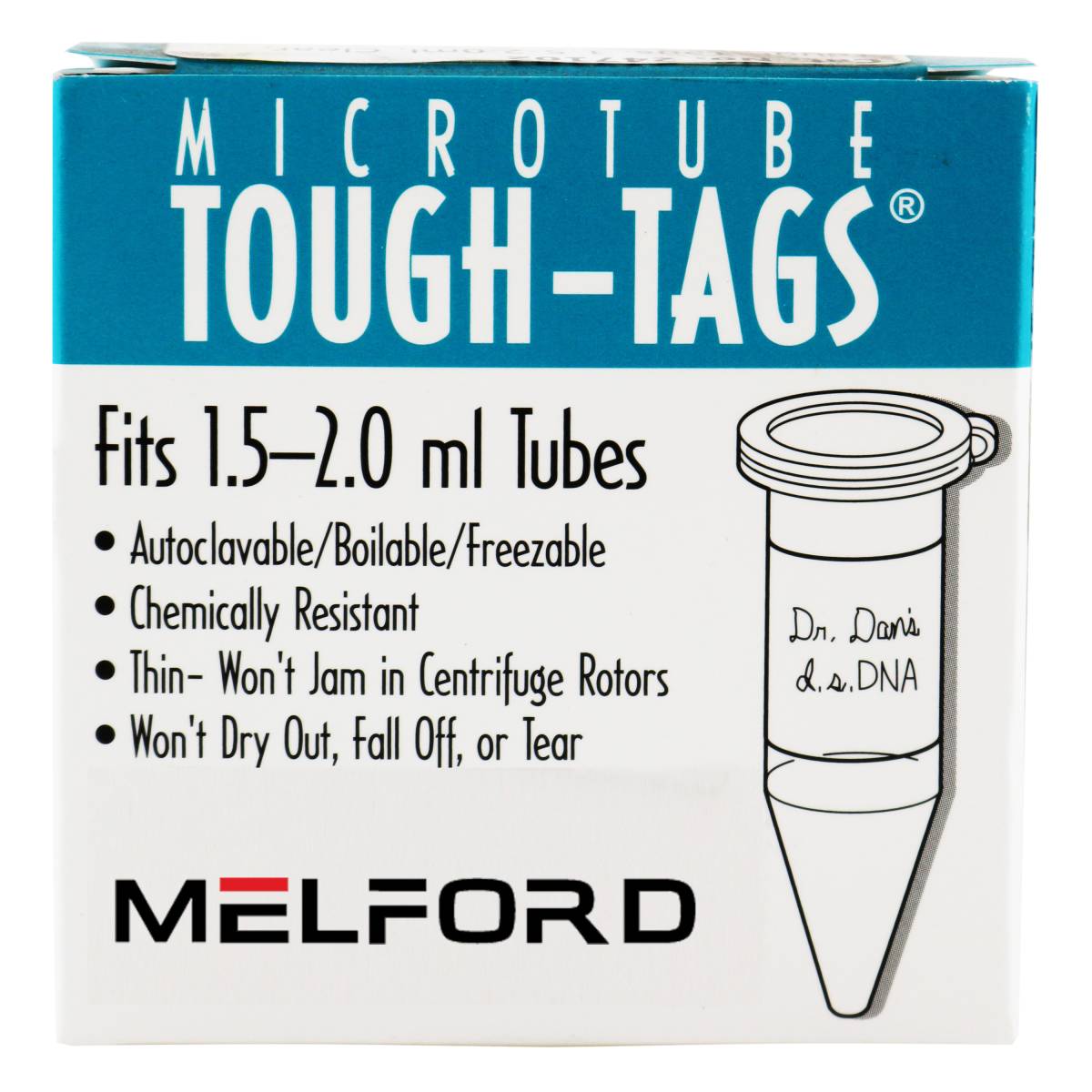 Tough-Tags, 1.28 x 0.5 Inch Labels for 1.5-2.0ml Tubes, Clear, 1000 per Package 