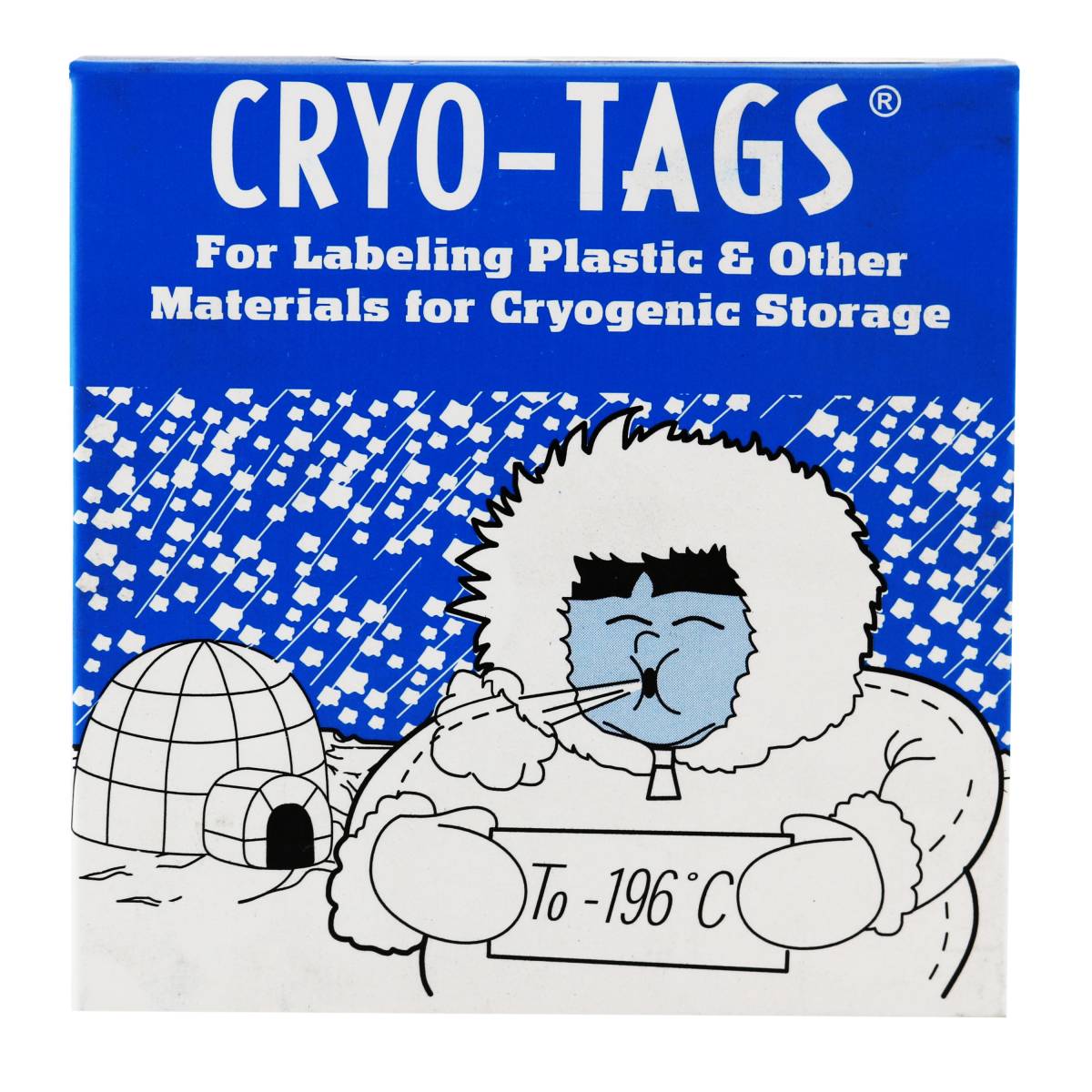 Cryo-Tags Labels, Roll, 1.5 x 0.75 Inches, White, 1,000 per Roll
