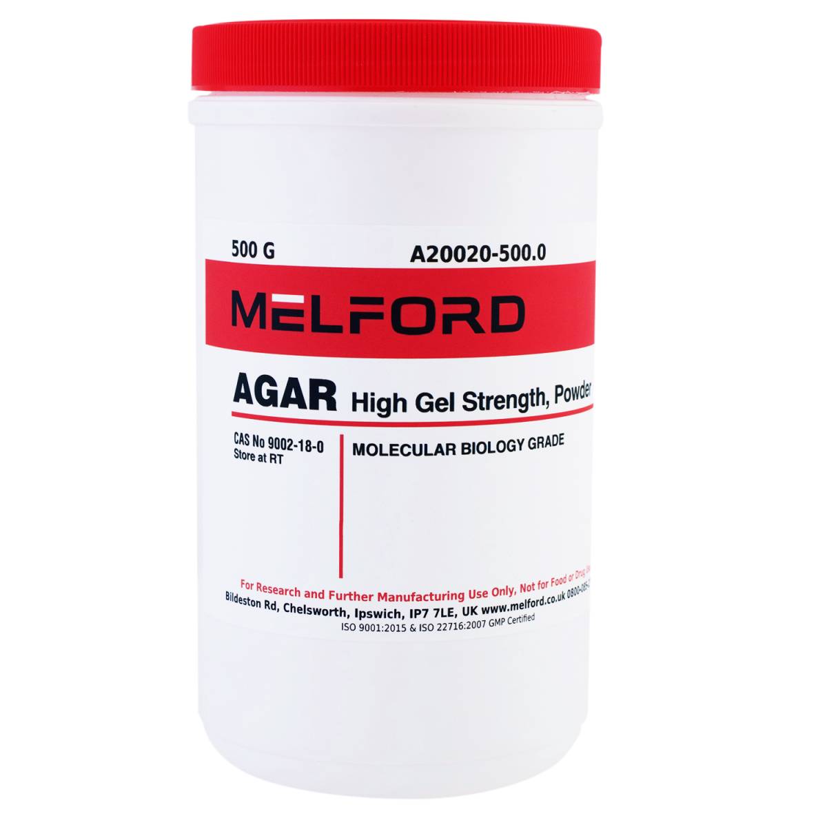 Agar, High Gel Strength, Powder, 500 Grams