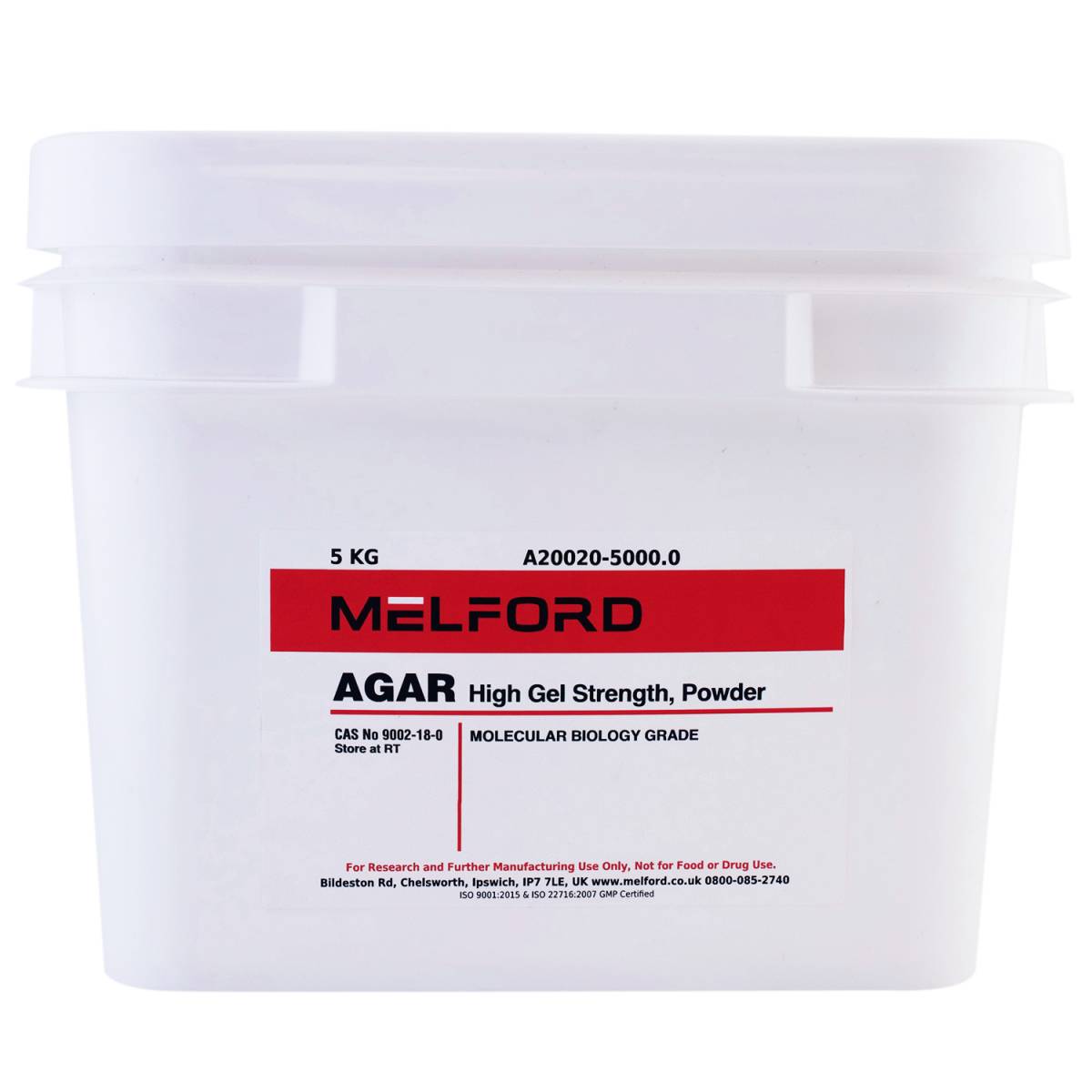 Agar, High Gel Strength, Powder, 5 Kilograms