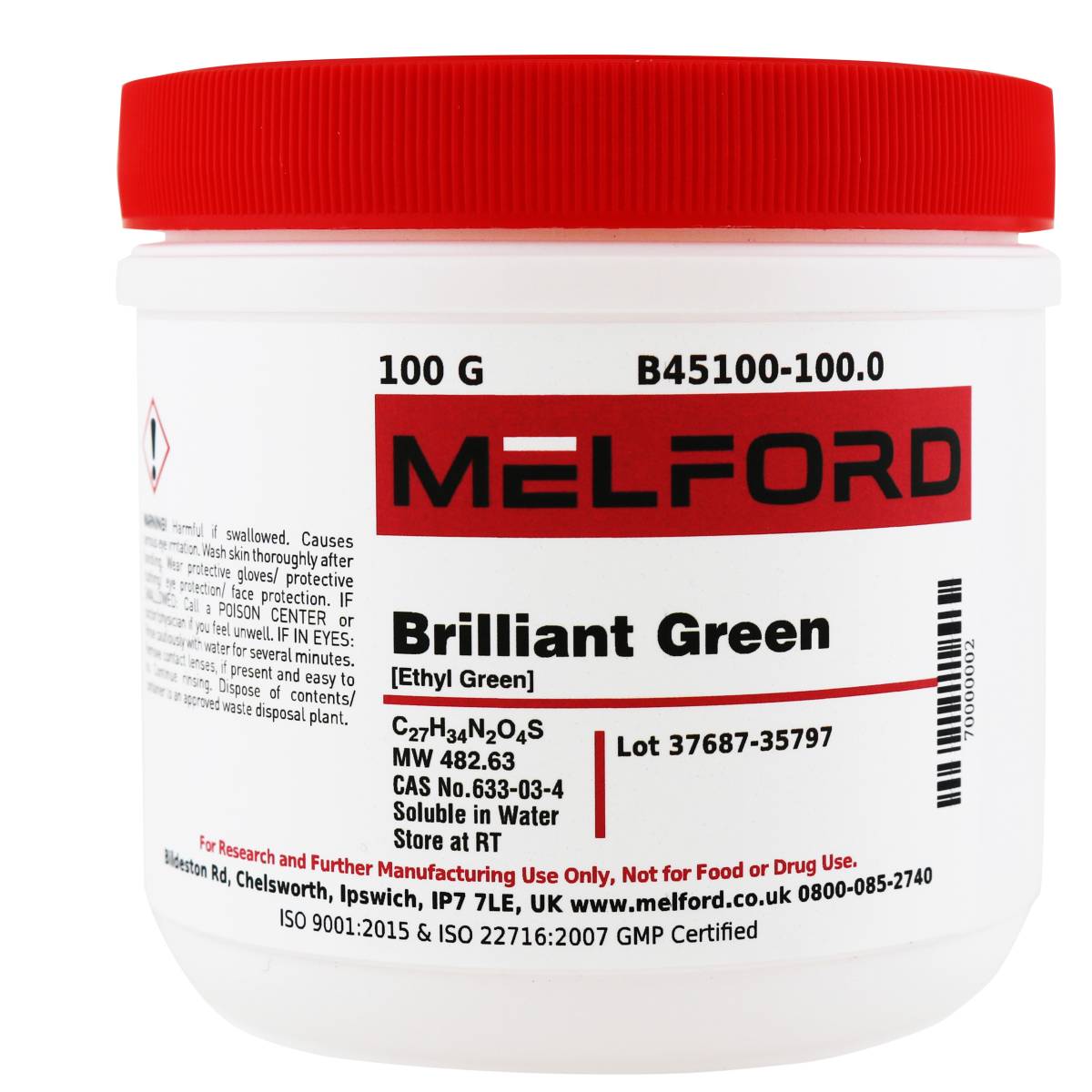 Brilliant Green [Ethyl Green], 100 Grams