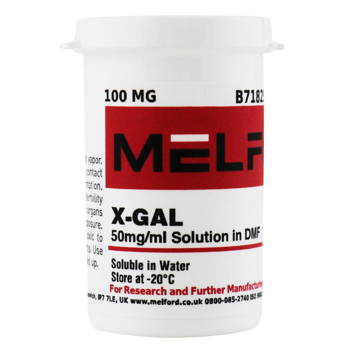 X-GAL 50mg/ml Solution [5-Bromo-4-Chloro-3-indoyl-β-D-galactoside solution 50mg/ml], 100 Milligrams