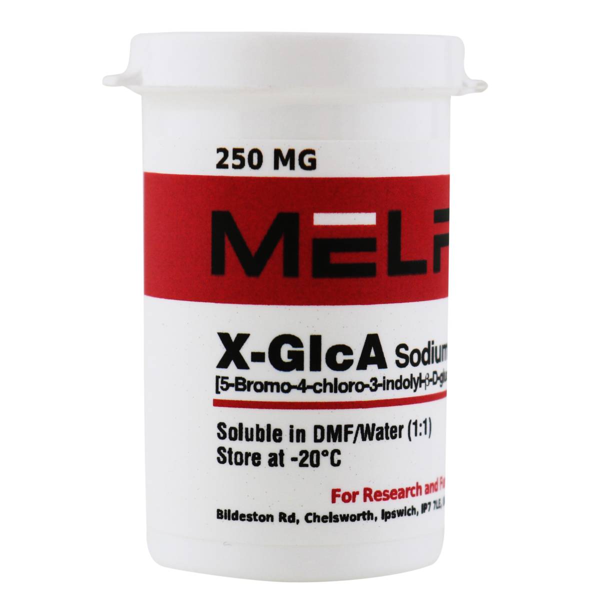 X-GlcA Sodium Salt [5-Bromo-4-chloro-3-indolyl-β-D-glucuronic acid, sodium salt trihydrate], 250 Milligrams