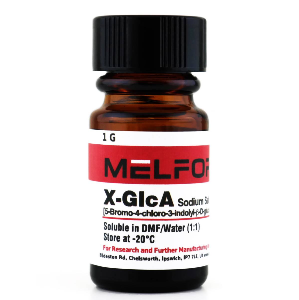 X-GlcA Sodium Salt [5-Bromo-4-chloro-3-indolyl-β-D-glucuronic acid, sodium salt trihydrate], 1 Gram