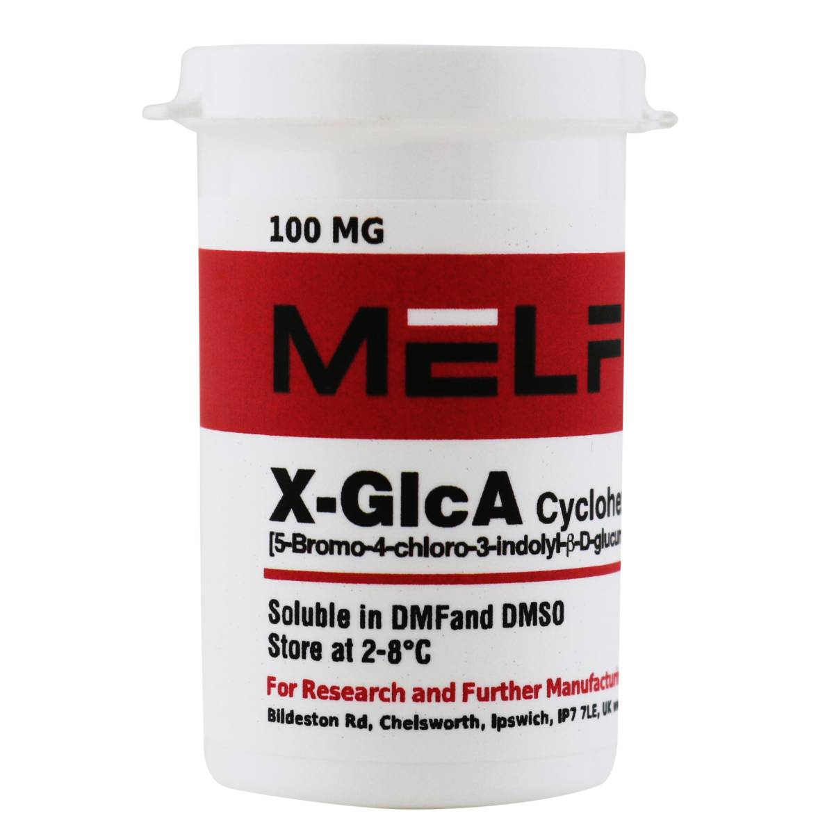 X-GlcA Cyclohexylammonium Salt [5-Bromo-4-chloro-3-indolyl-β-D-glucuronic acid, cyclohexylammonium salt], 100 Milligrams