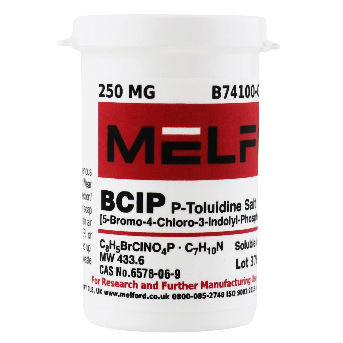 BCIP p-Toludine Salt [5-Bromo-4-Chloro-3-Indolyl-Phospate-P-Toluidine Salt], 250 Milligrams