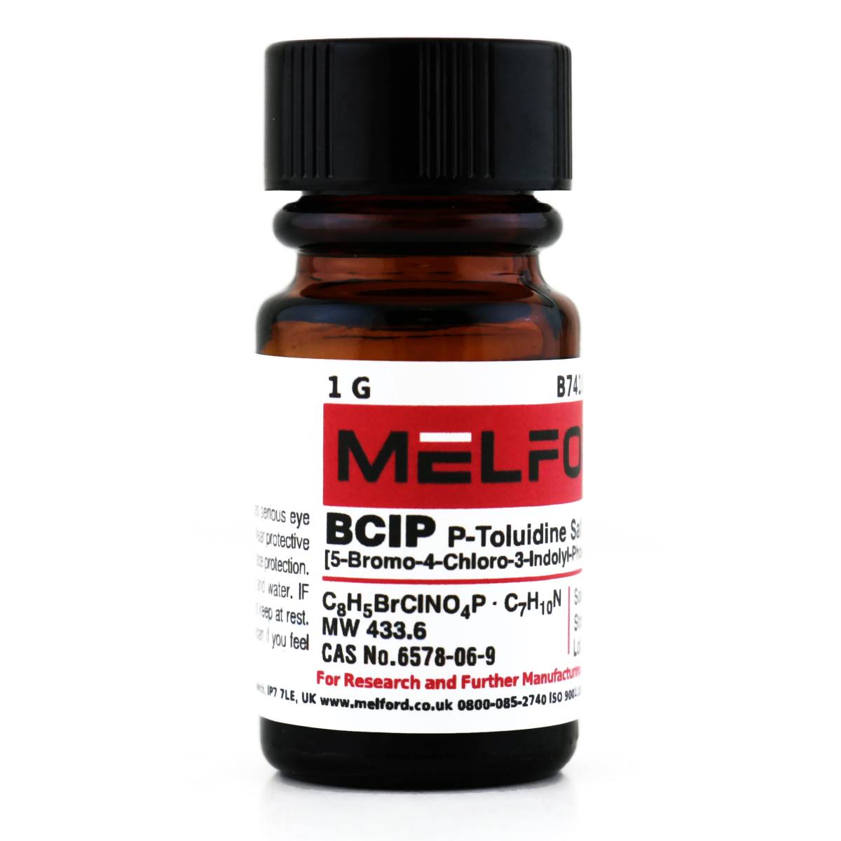 BCIP p-Toludine Salt [5-Bromo-4-Chloro-3-Indolyl-Phospate-P-Toluidine Salt], 1 Gram