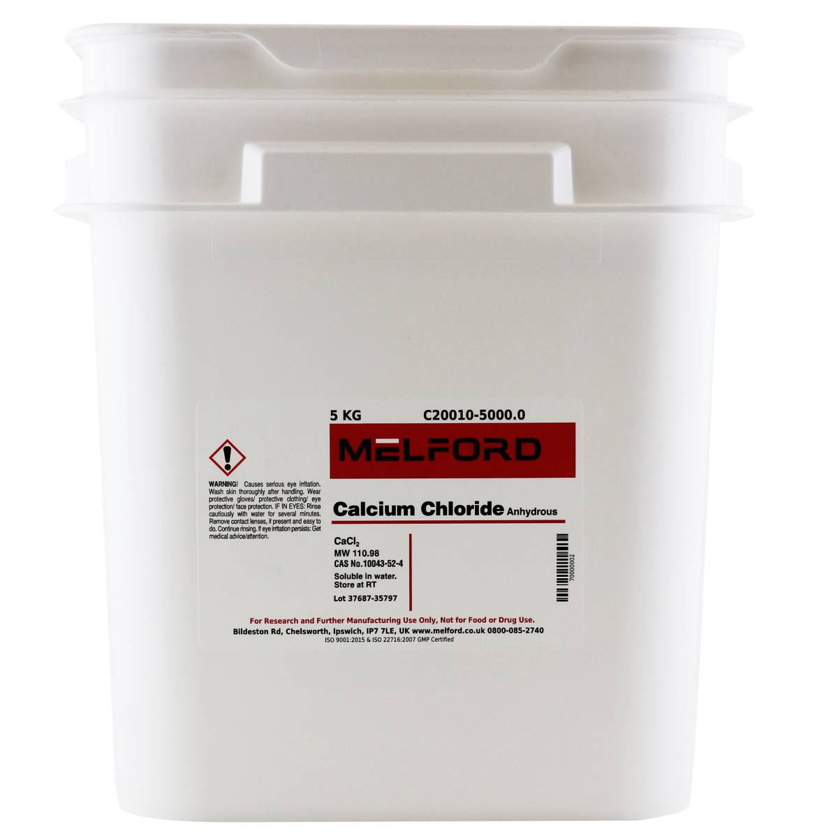 Calcium Chloride Anhydrous, 5 Kilograms