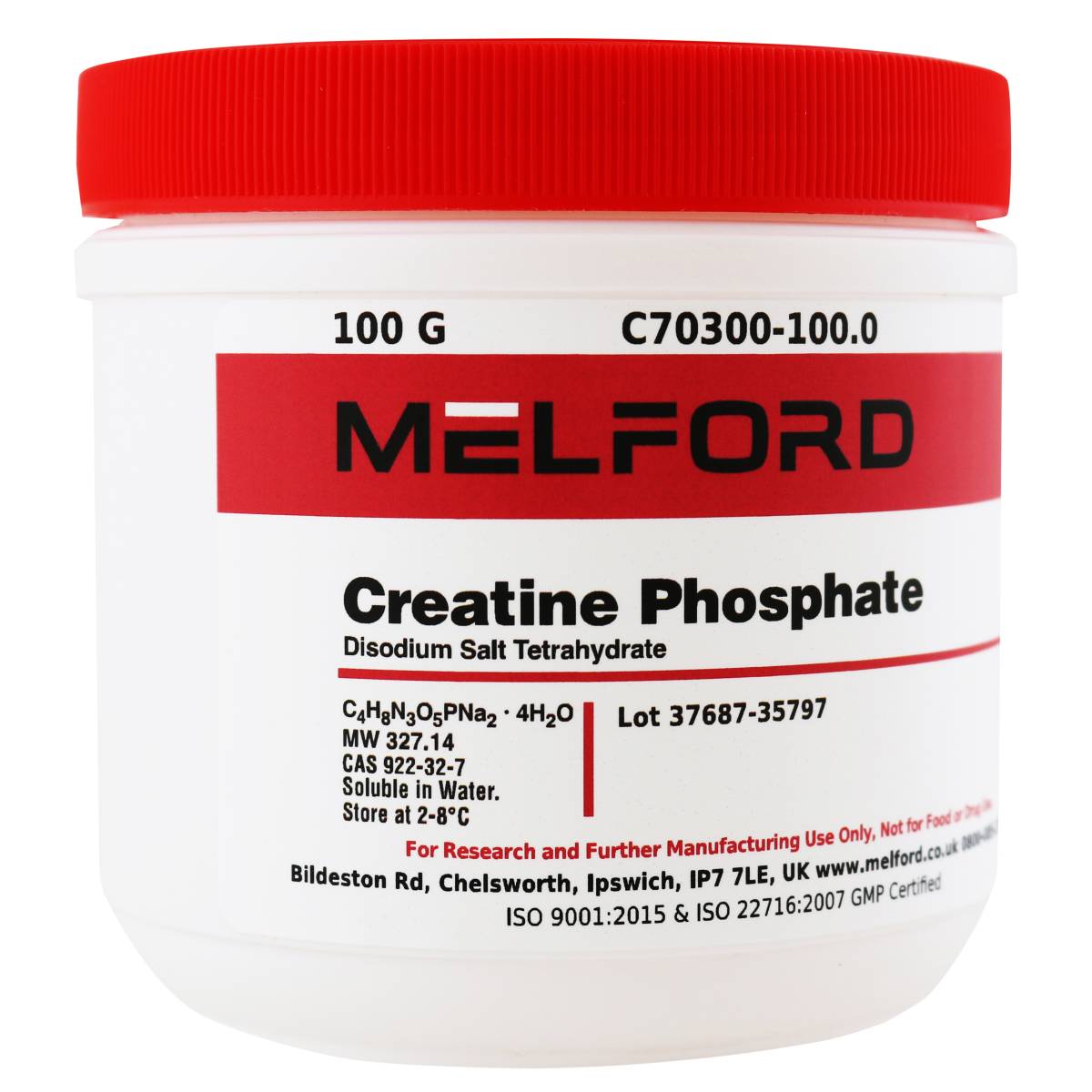Creatine Phosphate Disodium Salt Tetrahydrate, 100 Grams