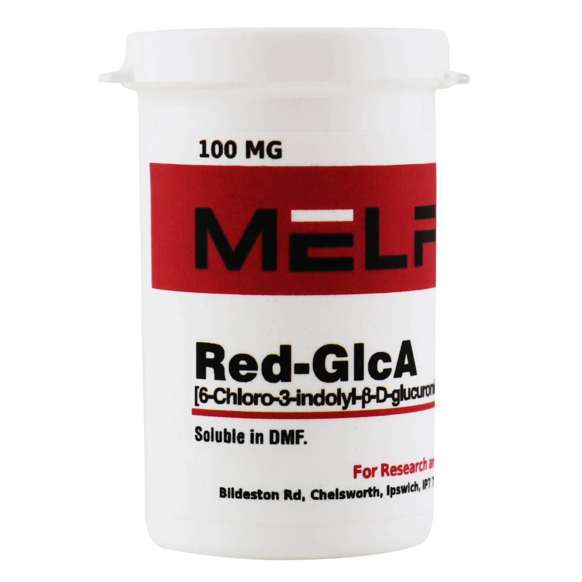 Red-GlcA [6-Chloro-3-indolyl-β-D-glucuronic acid cyclohexylammonium salt], 100 Milligrams