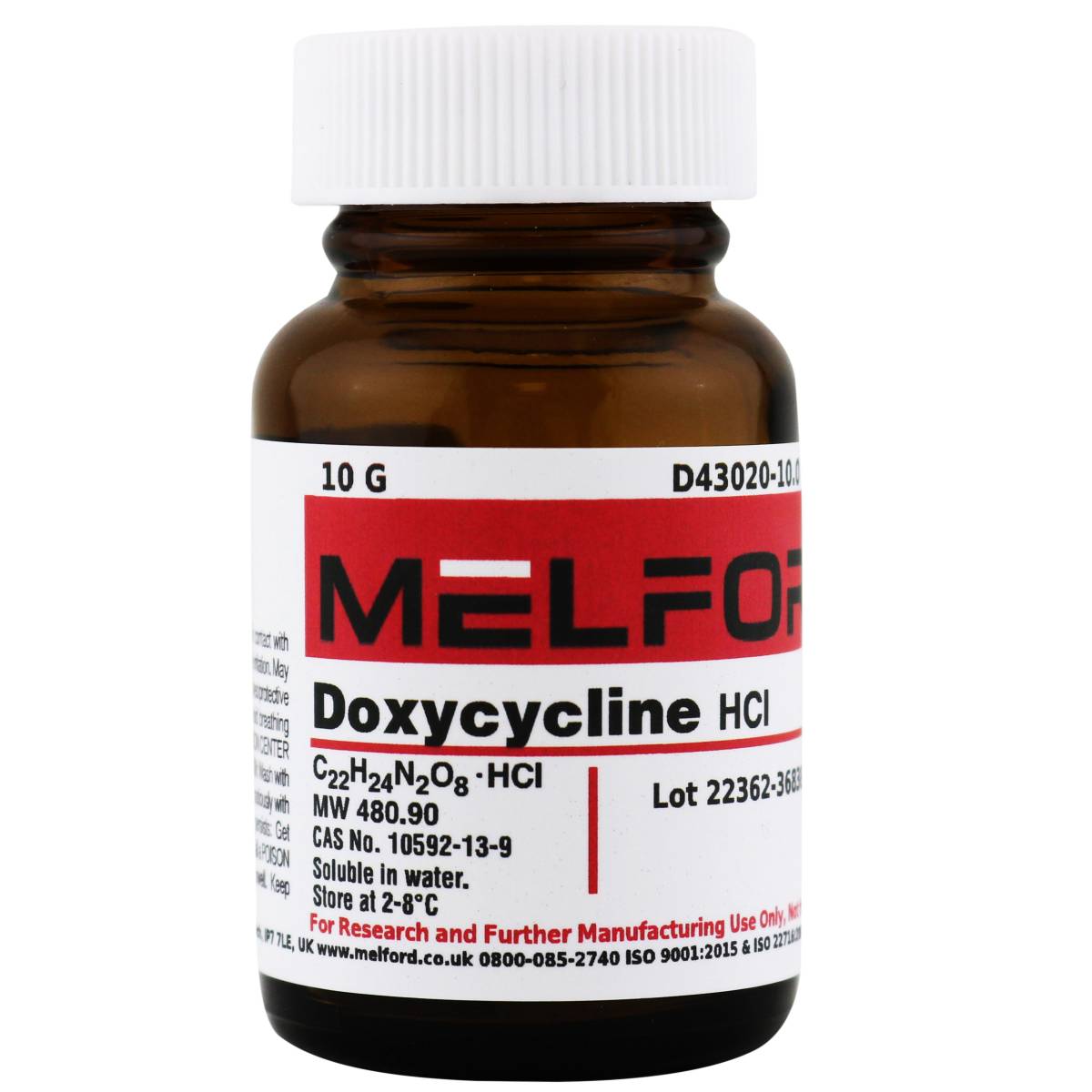 Doxycycline Hydrochloride, 10 Grams