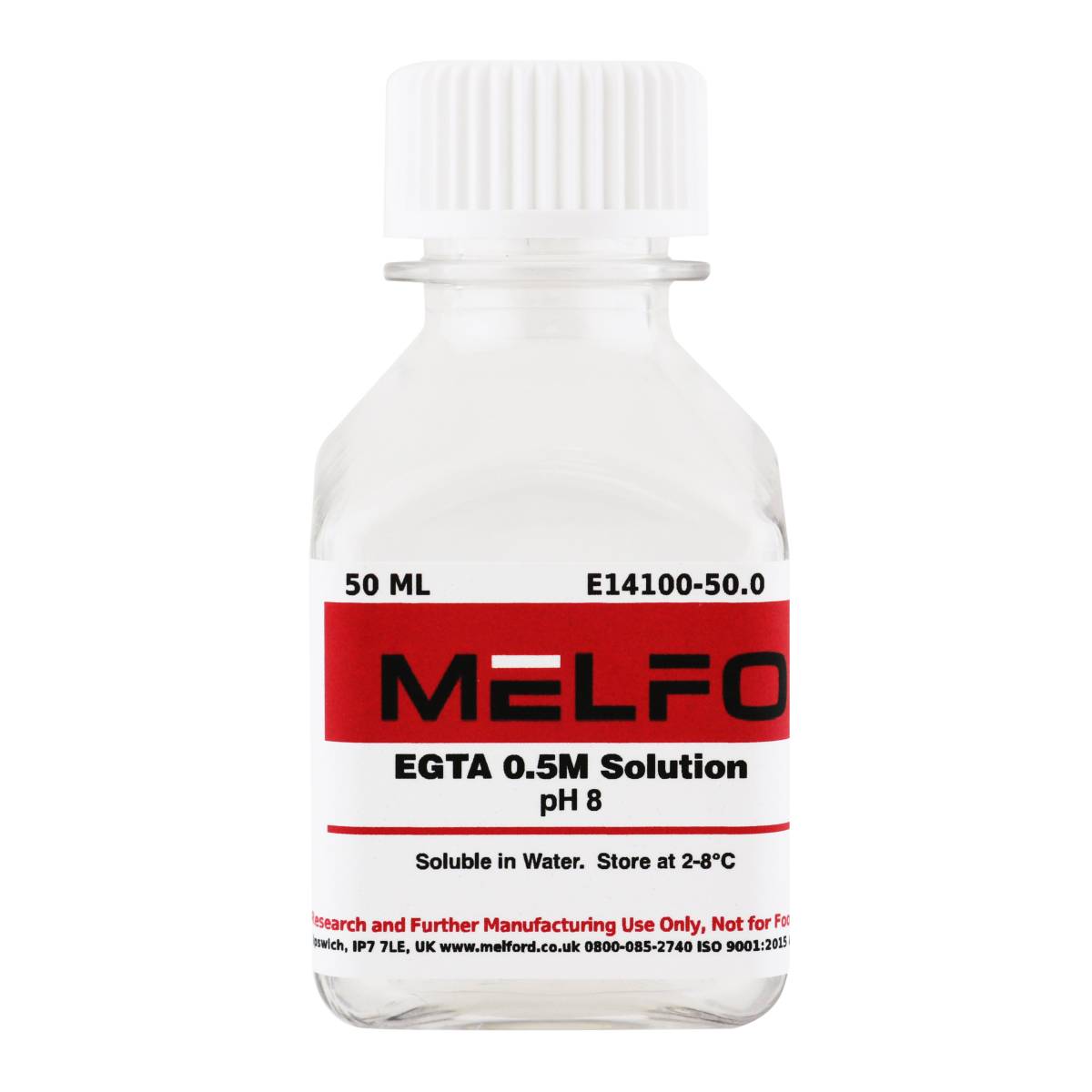 EGTA 0.5M Solution pH 8.0, 50 Milliliters