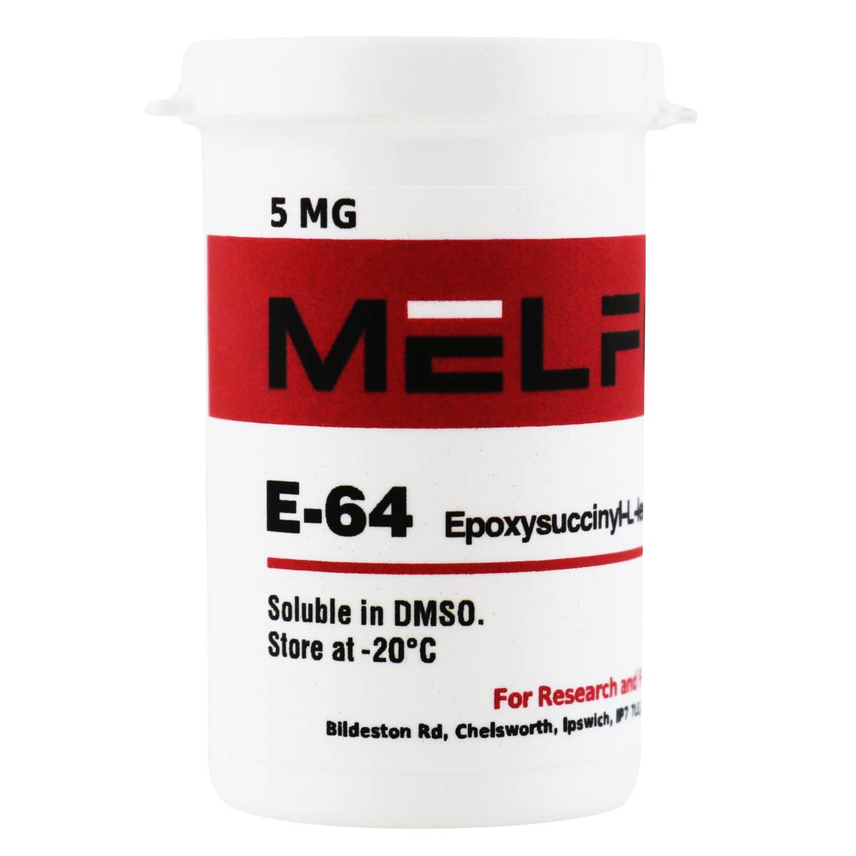 E-64 [Epoxysuccinyl-L-Leucylamido (4-guanido) butane], 5 Milligrams