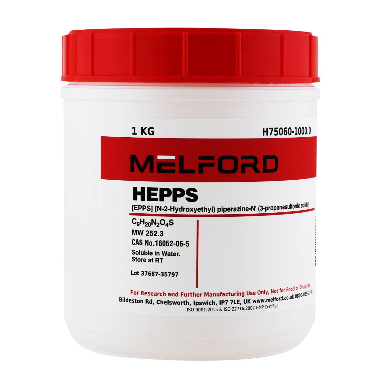 HEPPS, [EPPS] [N-2-Hydroxyethyl) piperazine-N' (3-propanesulfonic acid)], 1 Kilogram