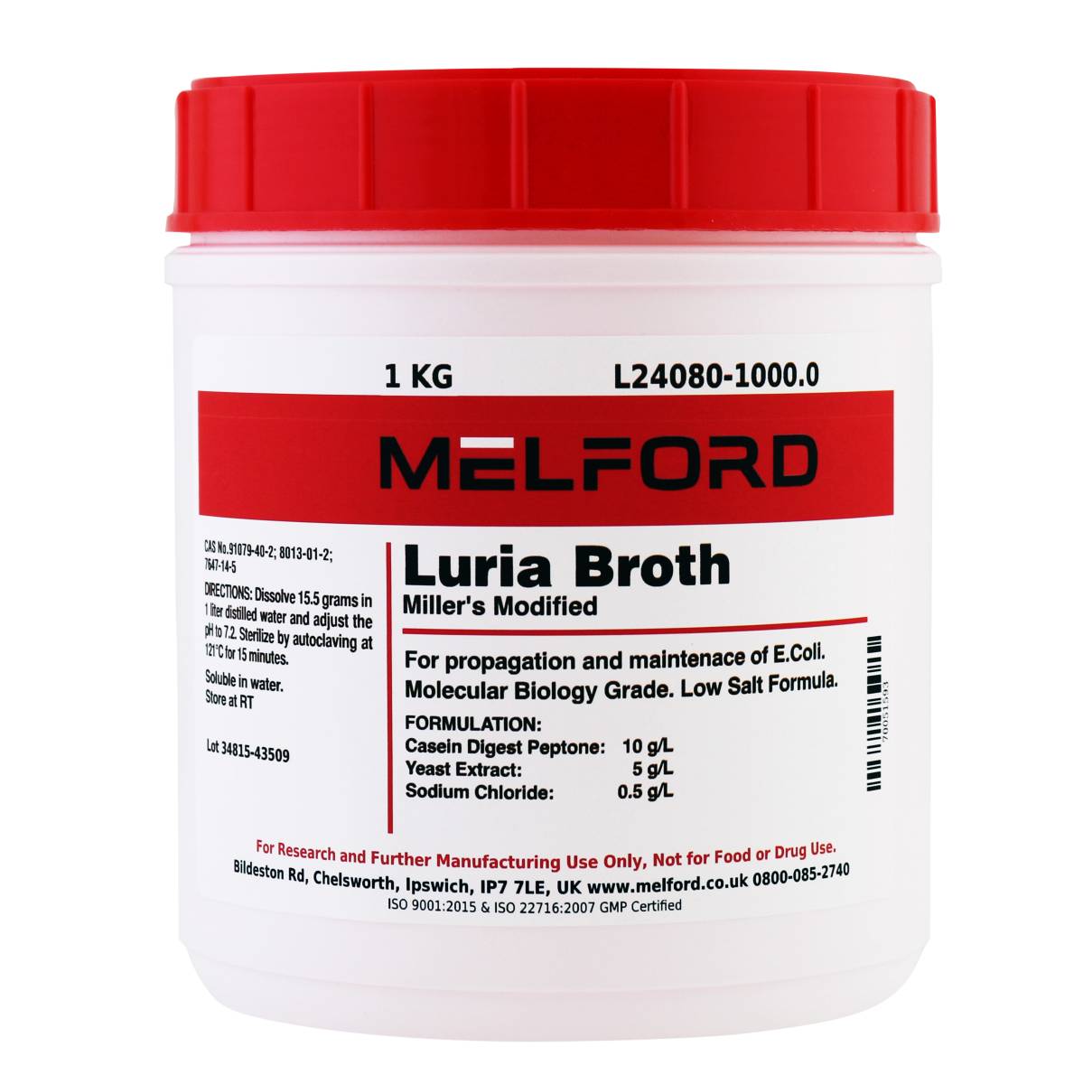 Luria Broth Miller's Modified, 1 Kilograms
