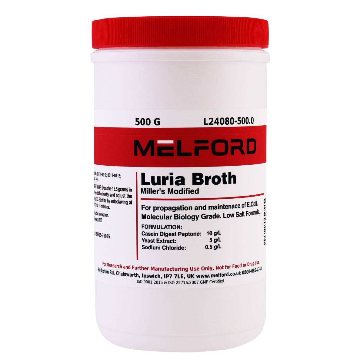 Luria Broth Miller's Modified, 500 grams