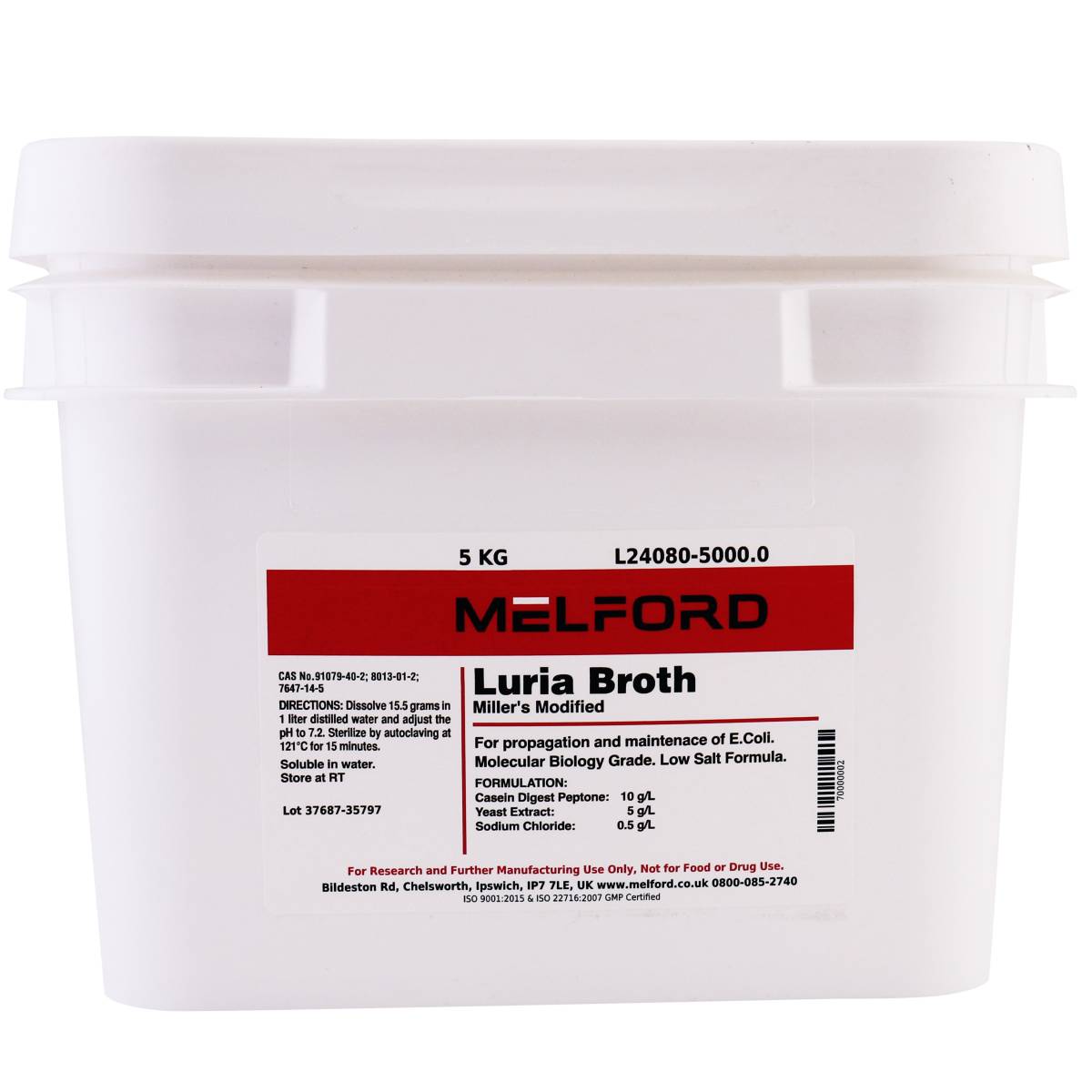 Luria Broth Miller's Modified, 5 Kilograms