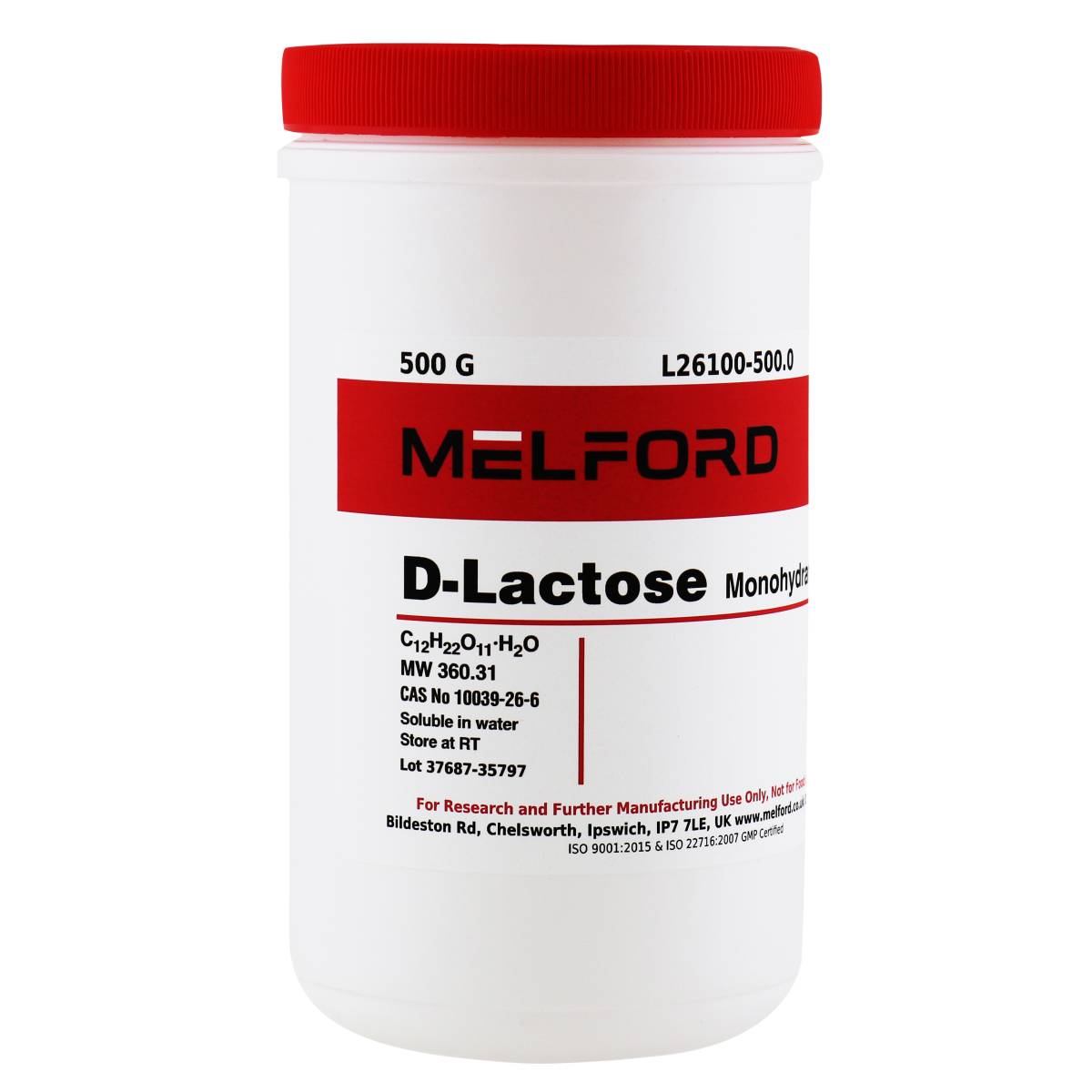 D-Lactose Monohydrate, 500 Grams