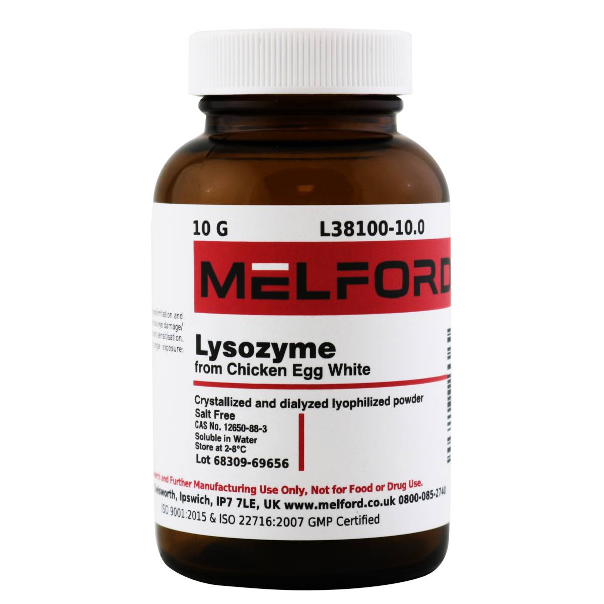 Lysozyme from Chicken Egg White, Salt Free, 10 Grams