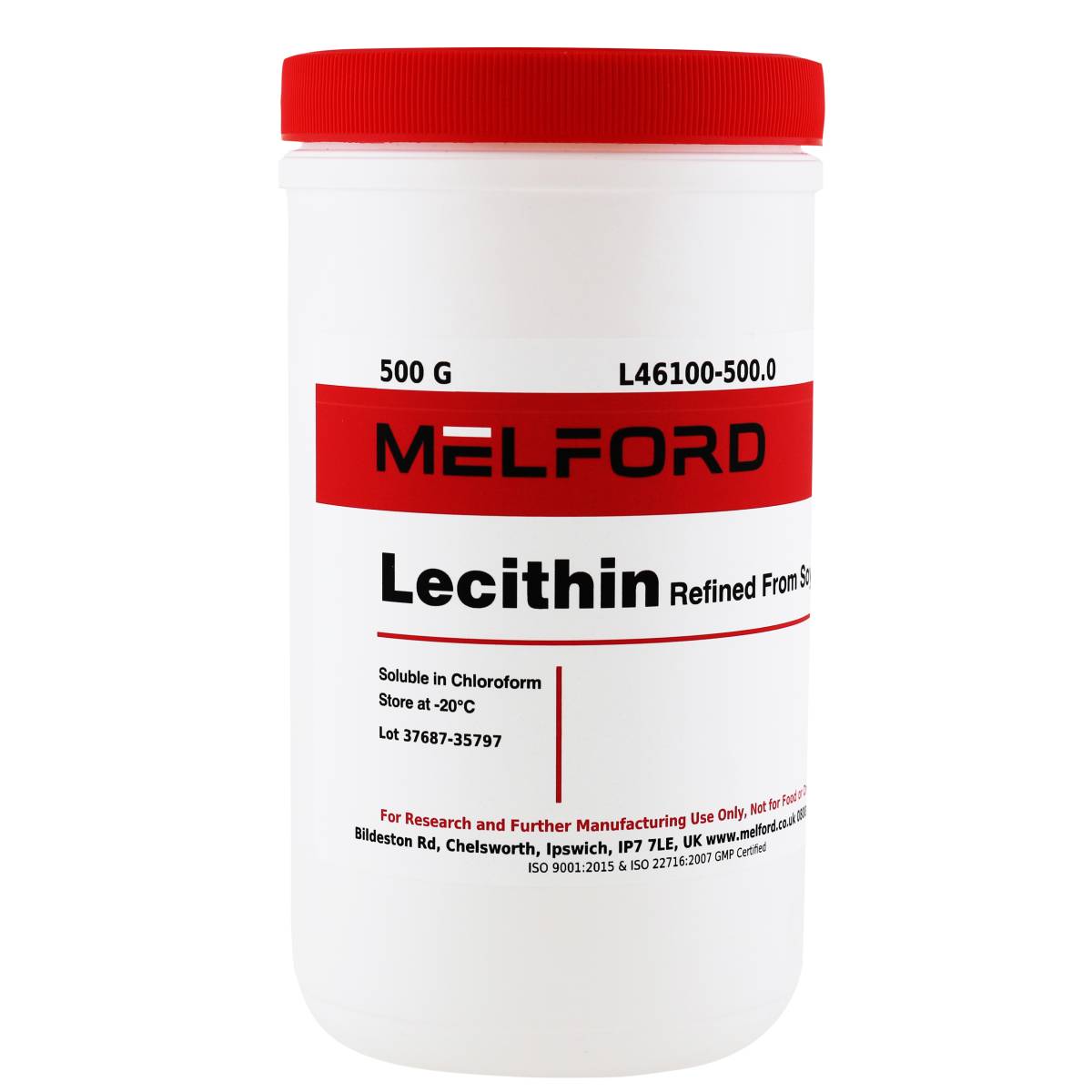 Lecithin, Refined From Soybeans, 500 Grams