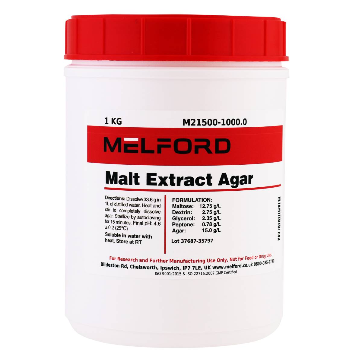 Malt Extract, Agar, 1 Kilogram