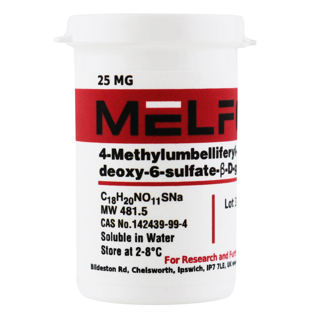 4-Methylumbelliferyl-2-acetamido-2-deoxy-6-sulfate-&beta;-D-glucopyranoside Sodium Salt, 25 Milligrams