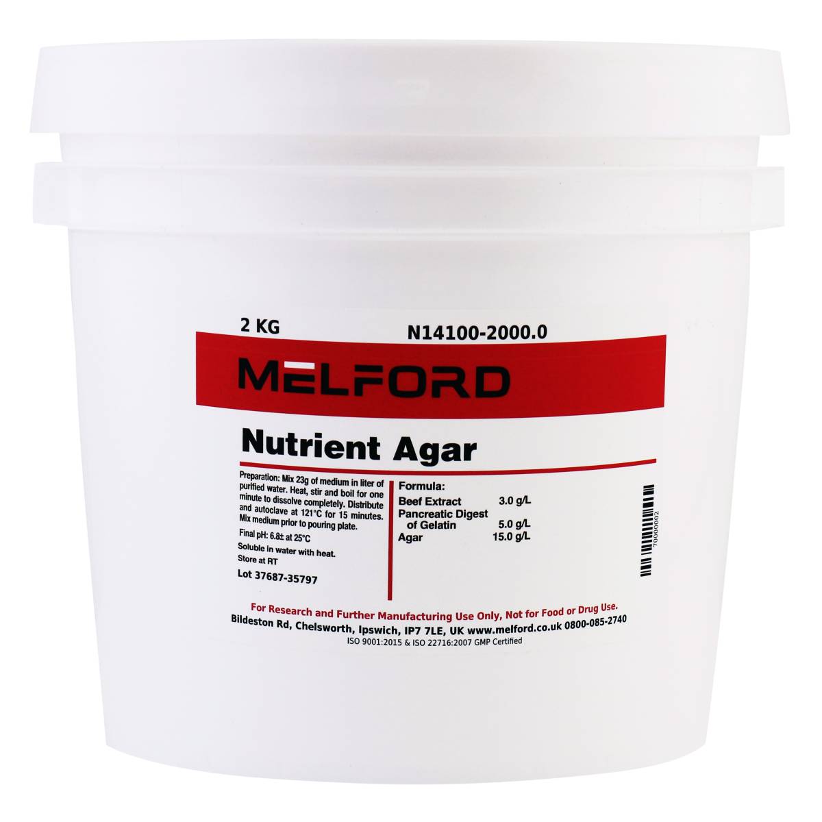 Nutrient Agar, 2 Kilograms