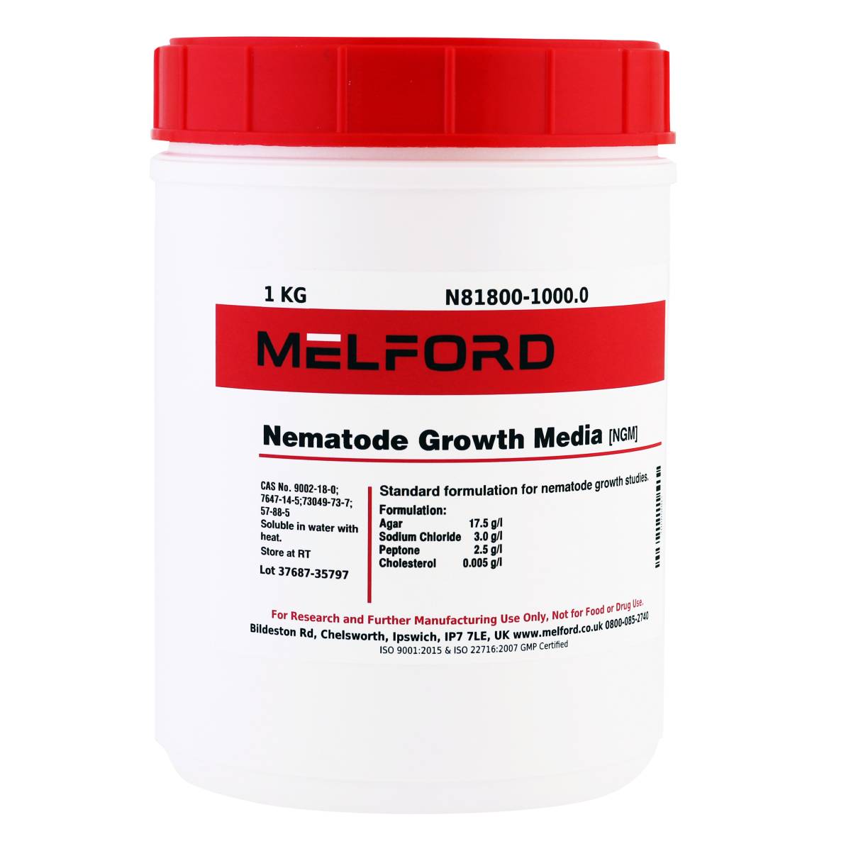 NEMATODE GROWTH MEDIUM (NGM), 1 KILOGRAM