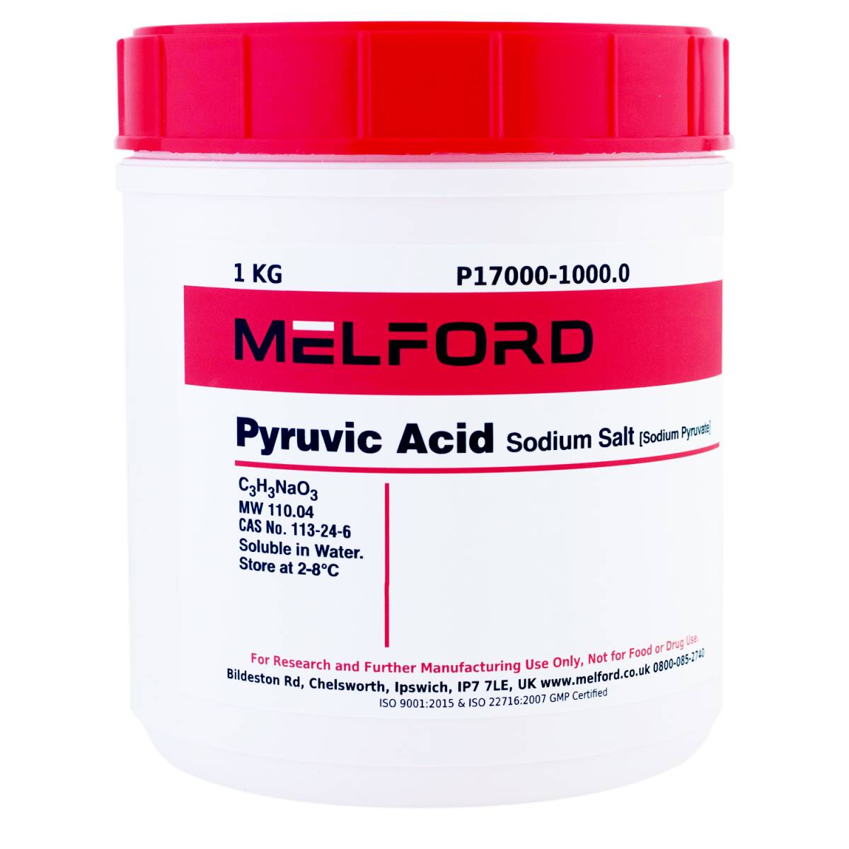 Pyruvic Acid Sodium Salt, [Sodium Pyruvate], 1 Kilogram