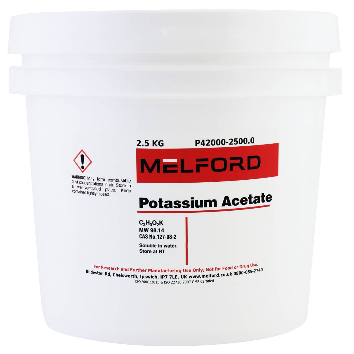 POTASSIUM ACETATE, 2.5 KILOGRAMS