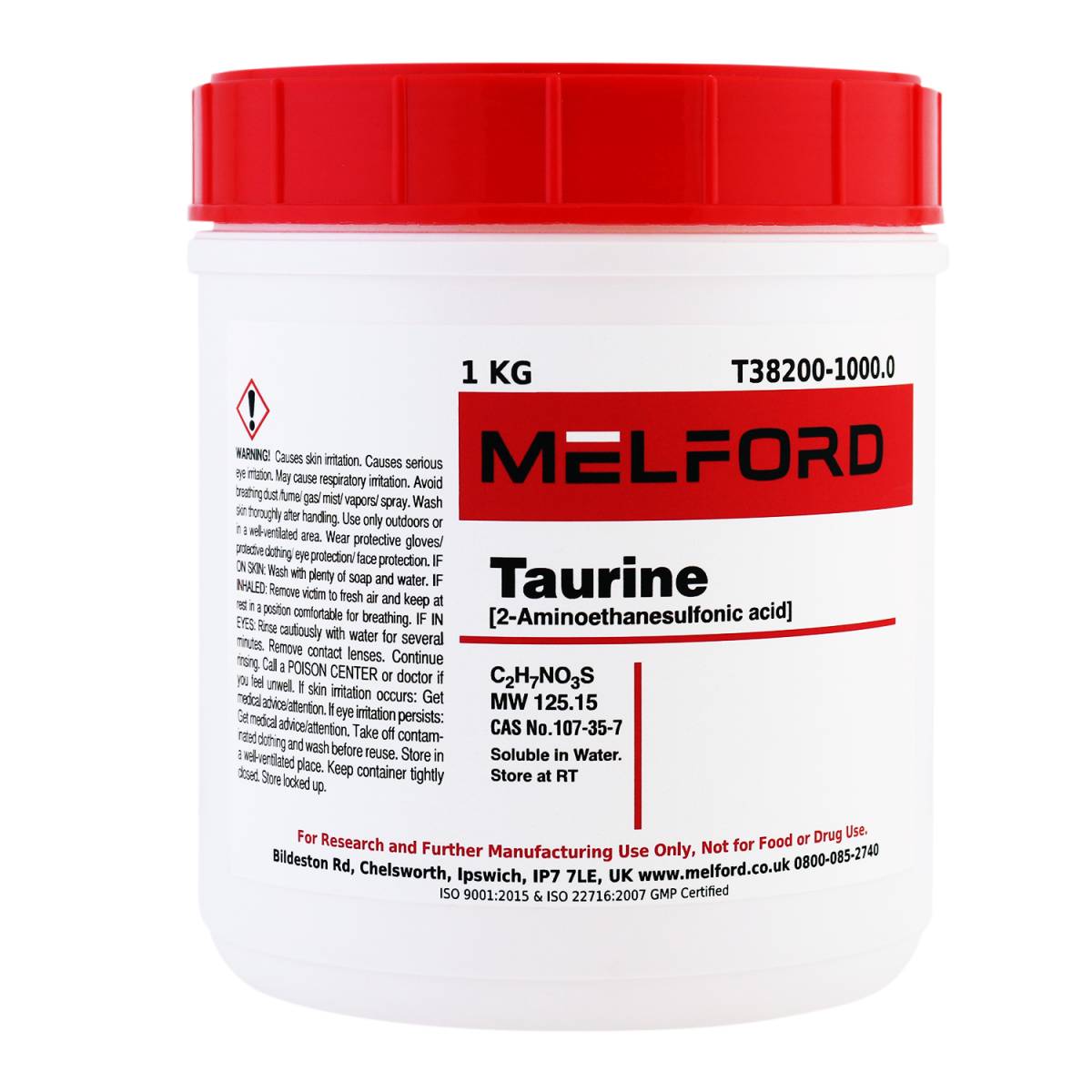 Taurine [2-Aminoethanesulfonic acid], 1 Kilogram