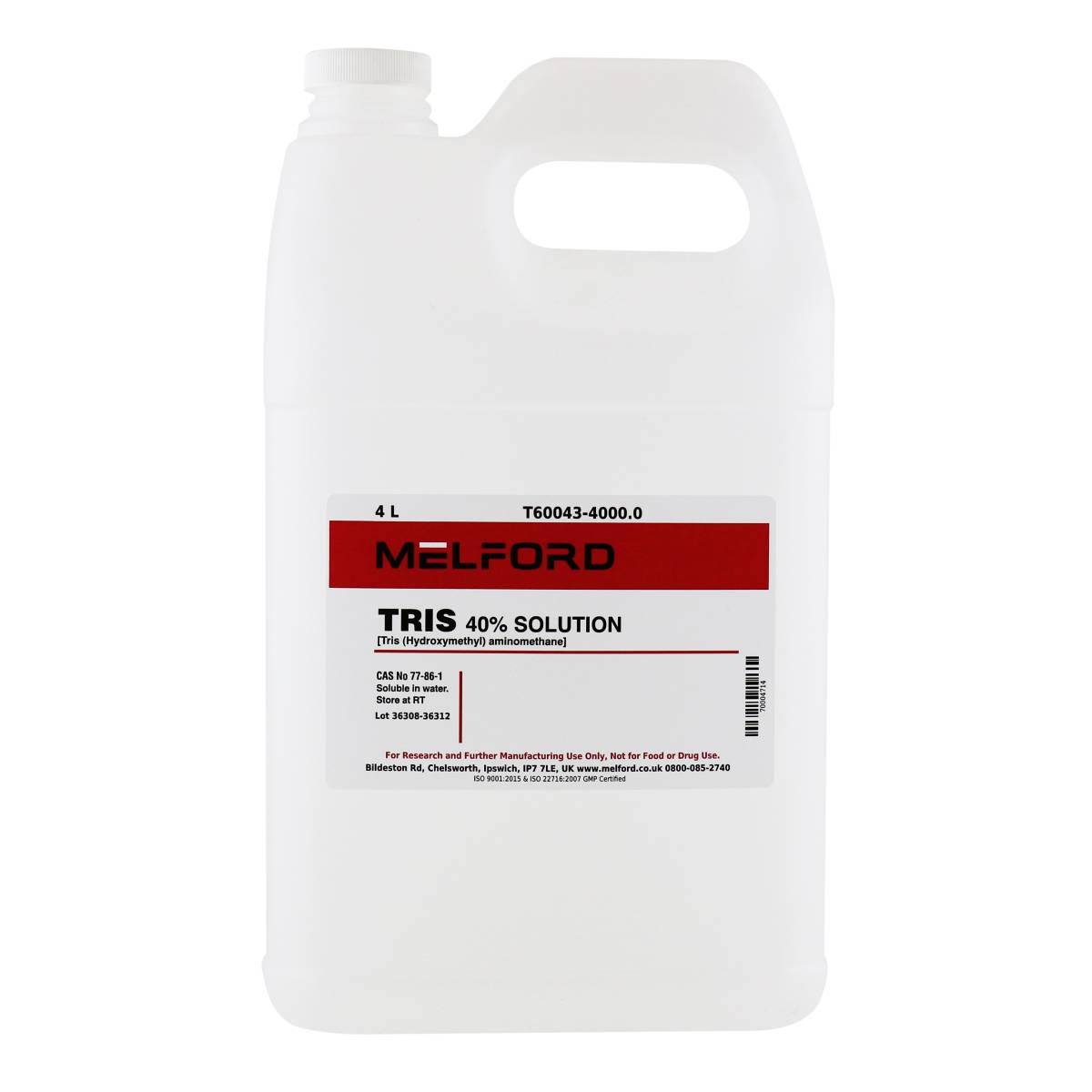 TRIS Base, 40% Solution, 4 Liters