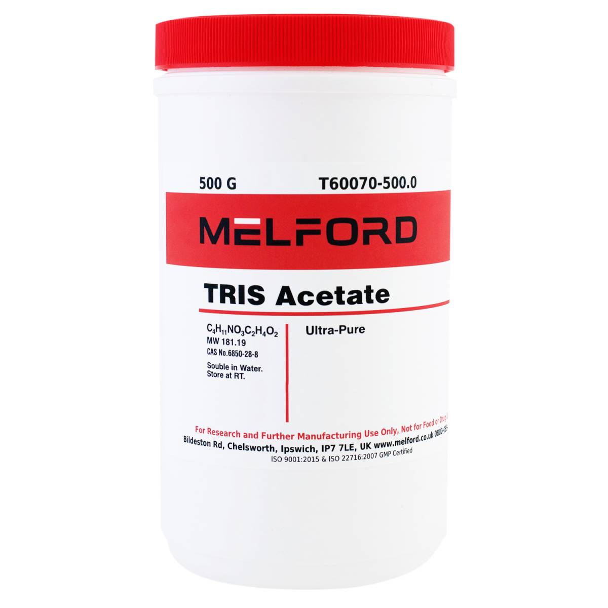 TRIS Acetate Ultra Pure. 500 Grams