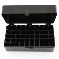 Hinged Lid Box, 50 Capacity, Black, 5/cs