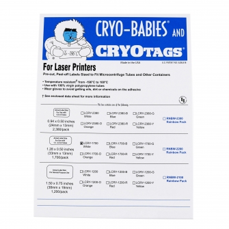 Cryo-Babies, Laser, 1.5ml, White, 1700/pk