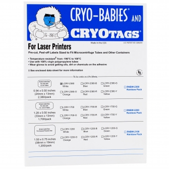 Cryo-Babies, Laser, 0.5ml, White, 2380/pk