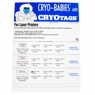 Cryo-Tags, Laser, 1.5x3/4", White, 1200/pk