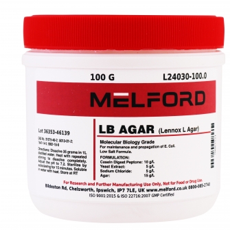 Lennox L Agar, Low Salt, 100 G