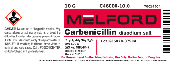 Carbenicillin, 10 G